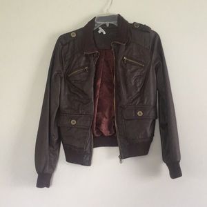 Burgundy bomber jacket size s
